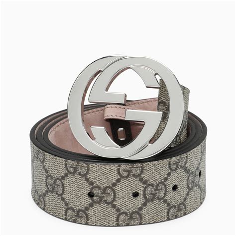 cinta gucci argentata|GUCCI CINTA CINTURA in tessuto GG Supreme con fibbia GG .